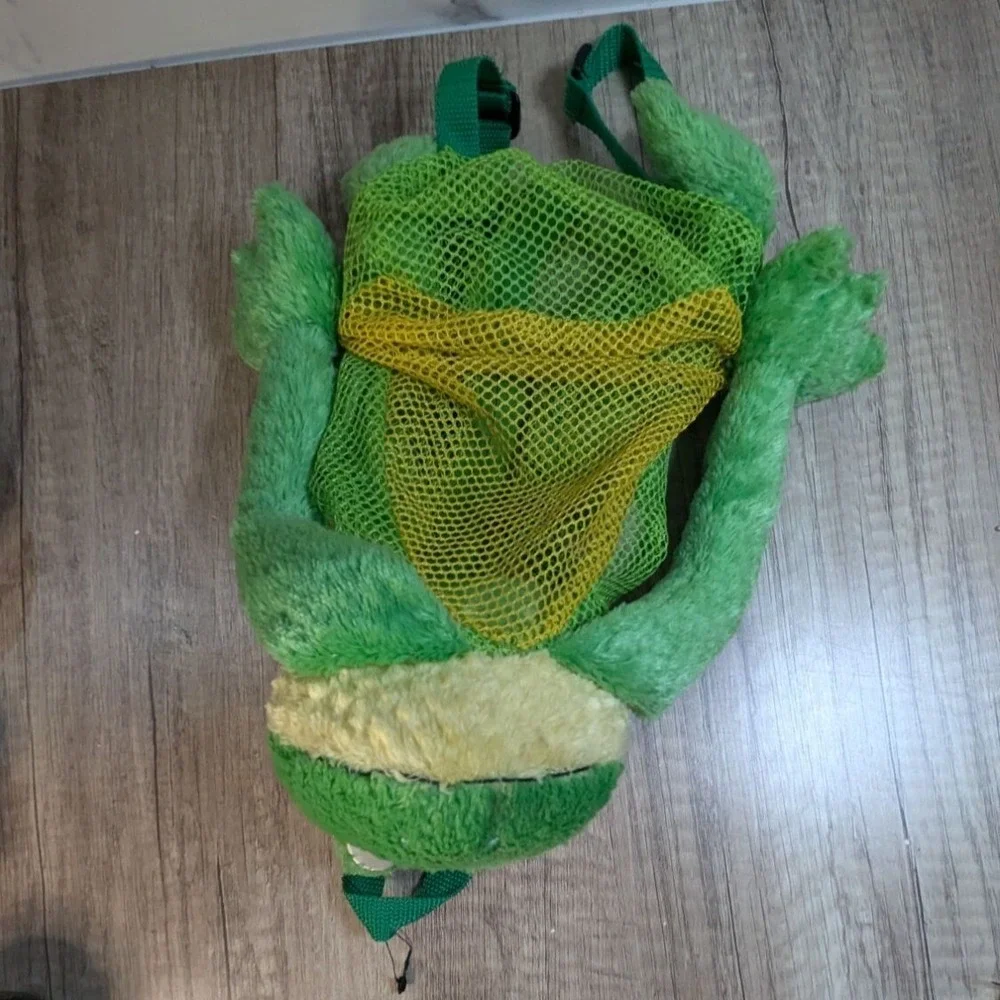 Silly Sacs by Stephen Joseph Frog Plush Backpack Green Mesh 2006 Stuffed Animal